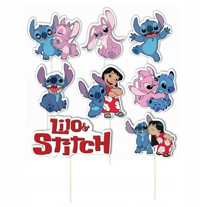 Topper - Karteczki na piku Stitch Lilo 1 / 8szt.