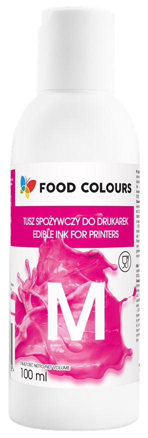 Tusz spożywczy do drukarki CZERWONY - MAGENTA 100ml