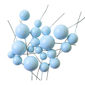 Kuleczki plastikowe na piku BŁĘKITNE  / 20szt.